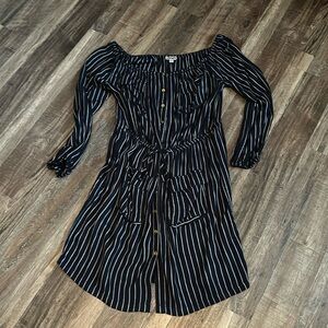 Never Worn Navy and White Striped Dress